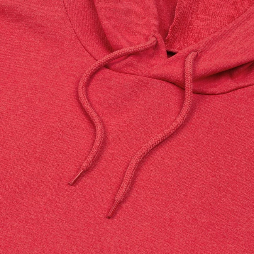 Толстовка с капюшоном унисекс Hoodie, красный меланж, размер S фото 8