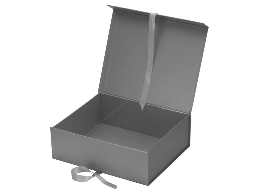Коробка разборная на магнитах с лентами, серебристый фото 2
