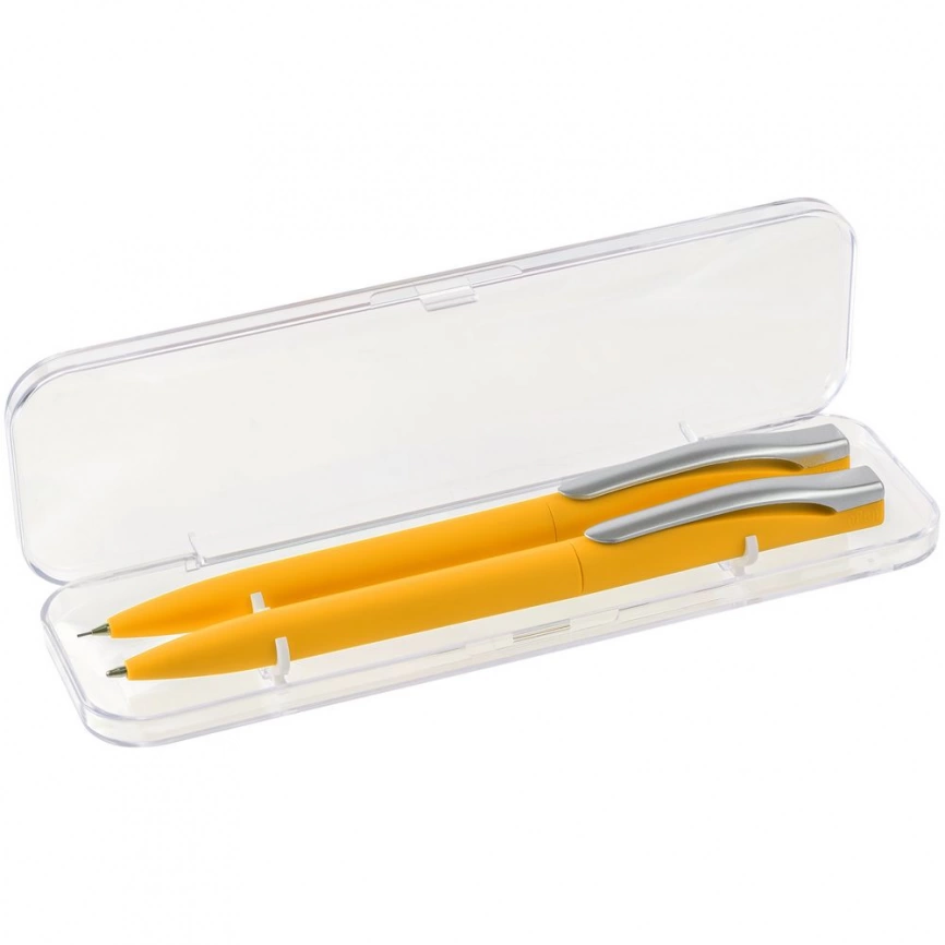 Набор Pin Soft Touch: ручка и карандаш, желтый фото 2