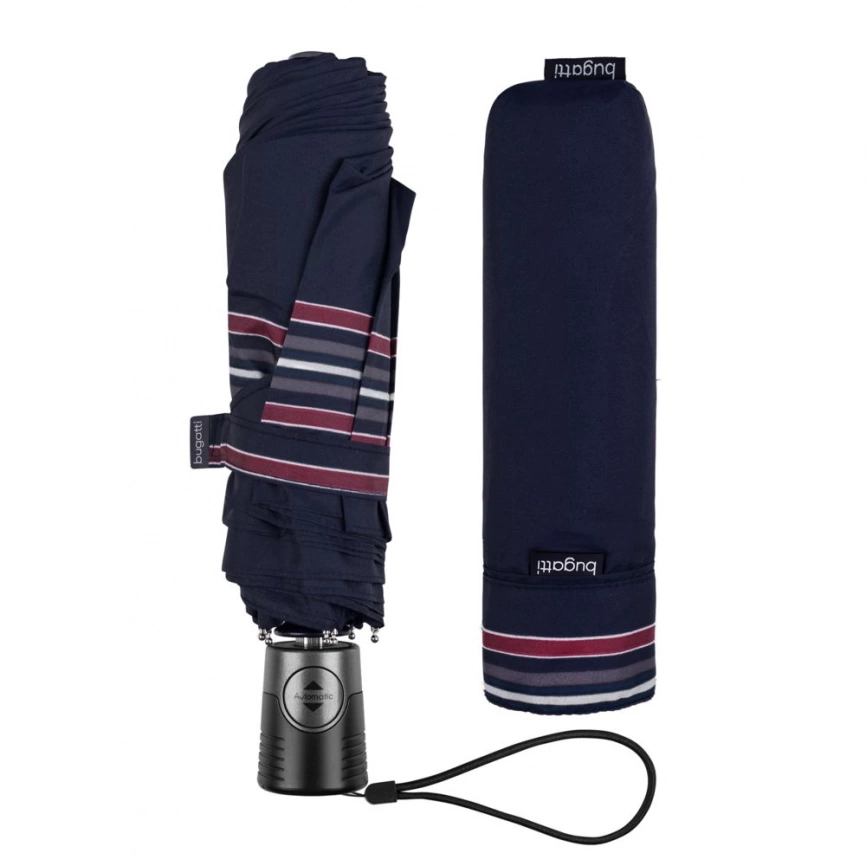 Складной зонт TAKE IT DUO, синий в полоску фото 4