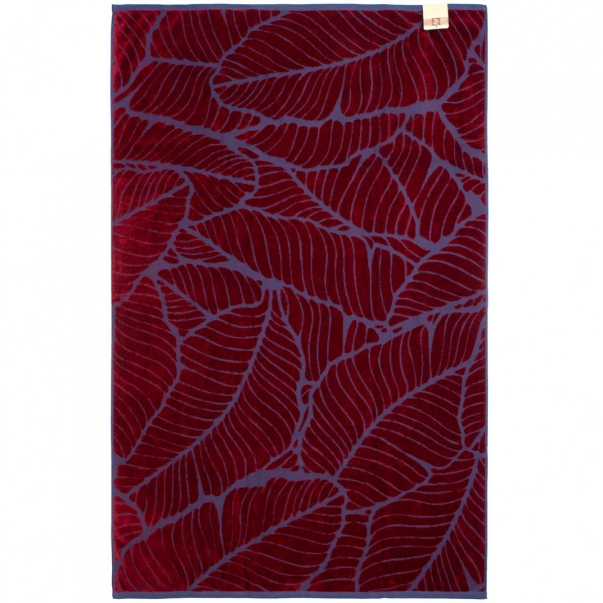 Полотенце In Leaf, большое, синее с бордовым фото 2