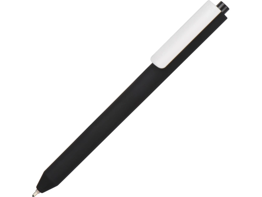 Ручка шариковая Pigra модель P03 PRM софт-тач, черный/белый фото 1