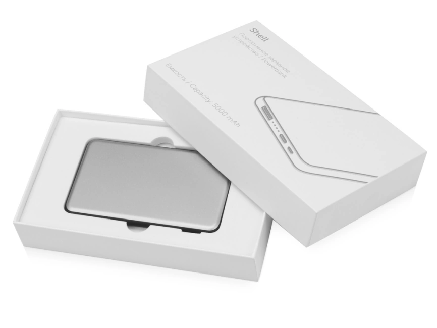 Портативное зарядное устройство Shell, 5000 mAh, серебристый фото 8