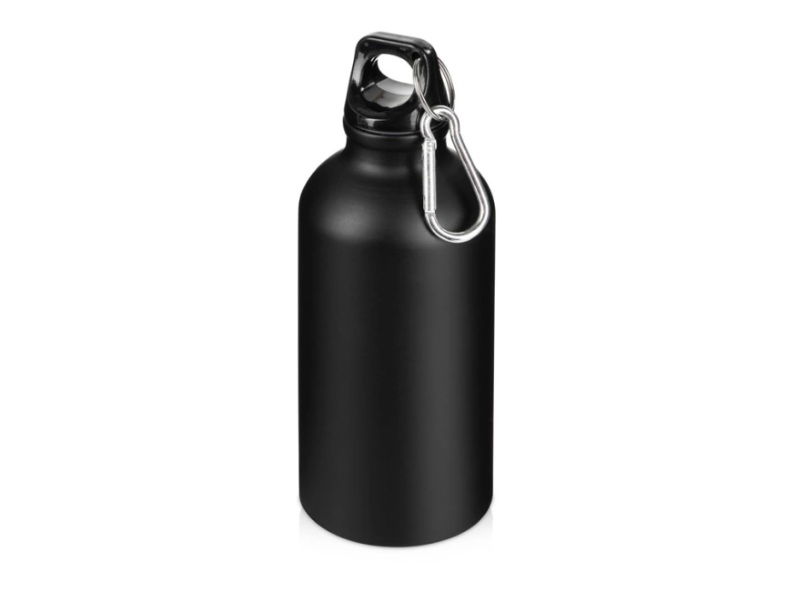 Матовая спортивная бутылка Hip S с карабином и объемом 400 мл, черный фото 1