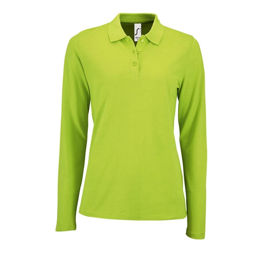 Рубашка поло женская с длинным рукавом Perfect LSL Women зеленое яблоко, размер S фото 1
