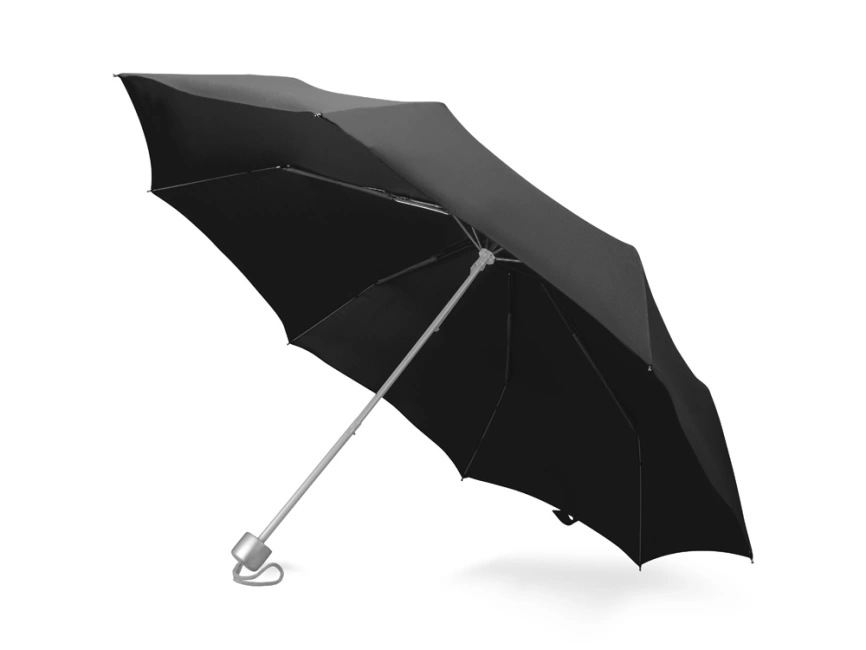 Зонт складной Tempe, механический, 3 сложения, с чехлом, черный фото 1