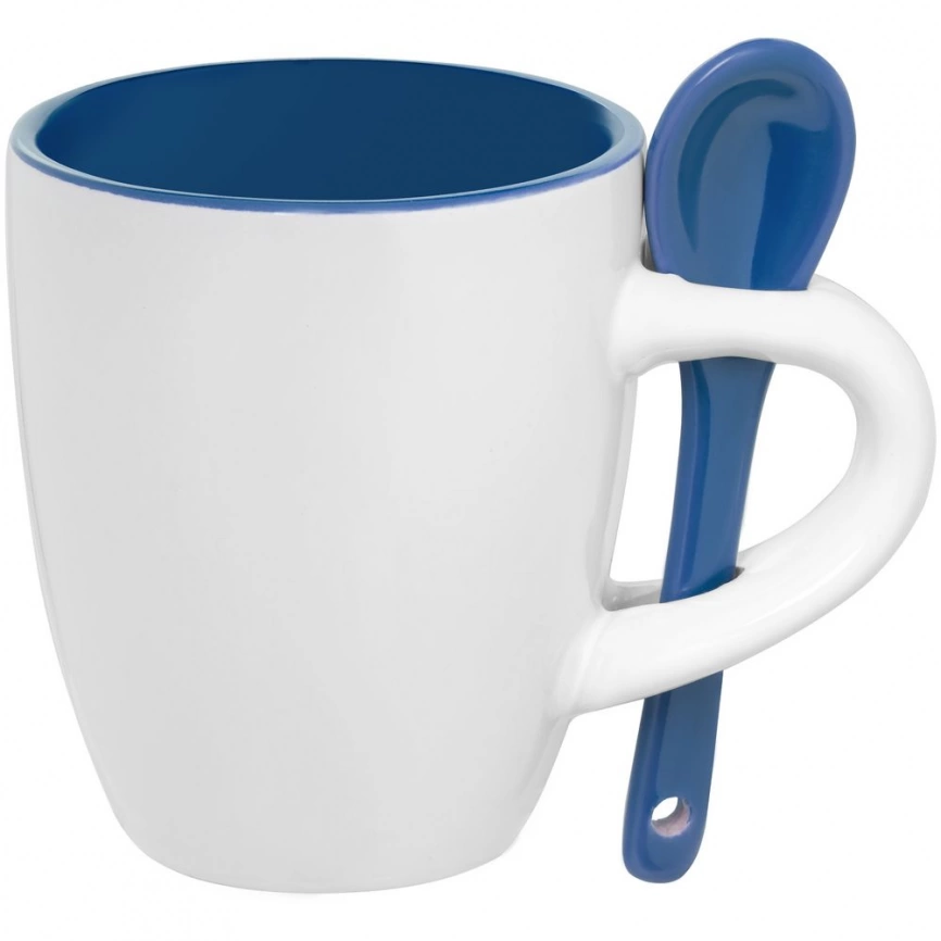 Кофейная кружка Pairy с ложкой, синяя фото 1