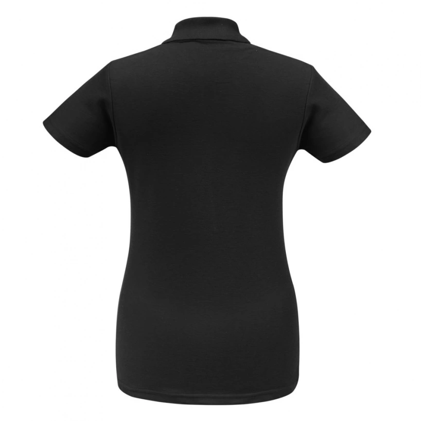 Рубашка поло женская ID.001 черная, размер XL фото 2