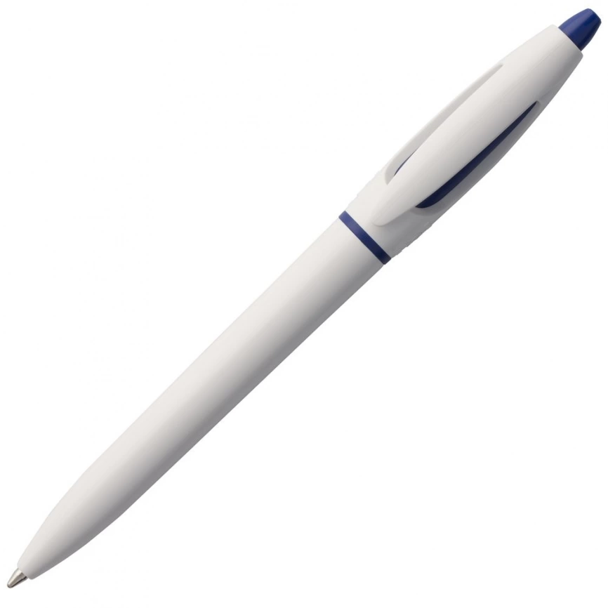 Ручка шариковая S! (Си), белая с темно-синим фото 4