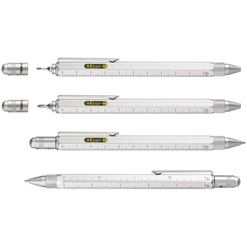 Ручка шариковая Construction, мультиинструмент, серебристая фото 2