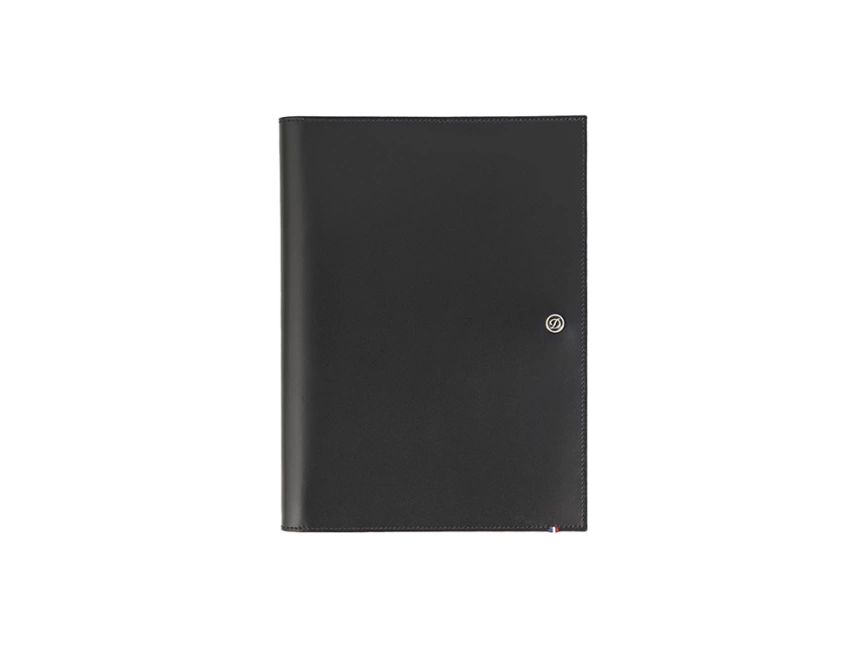 Обложка д/ежедневника, LINE D, черная гладкая телячья кожа, формат А5 фото 1