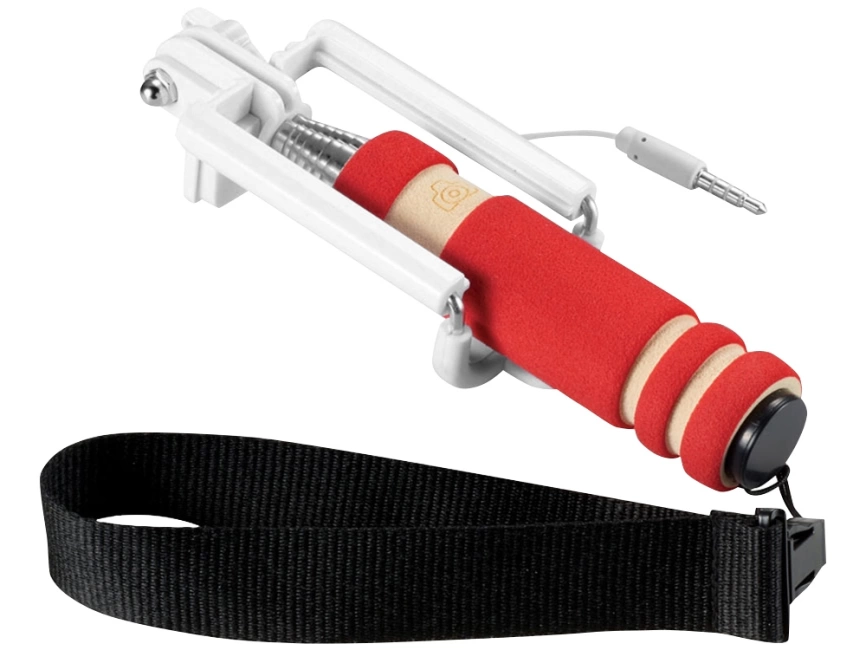 Подарочный набор Selfie с Bluetooth наушниками и моноподом, красный фото 3