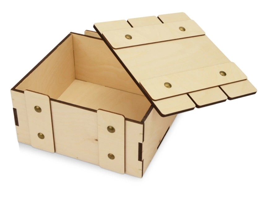Деревянная подарочная коробка с крышкой Ларчик на бечевке фото 2