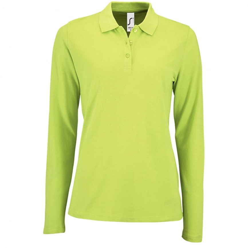 Рубашка поло женская с длинным рукавом Perfect LSL Women зеленое яблоко, размер S фото 6