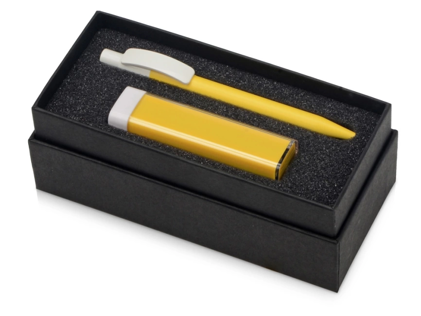 Подарочный набор White top с ручкой и зарядным устройством, желтый фото 2