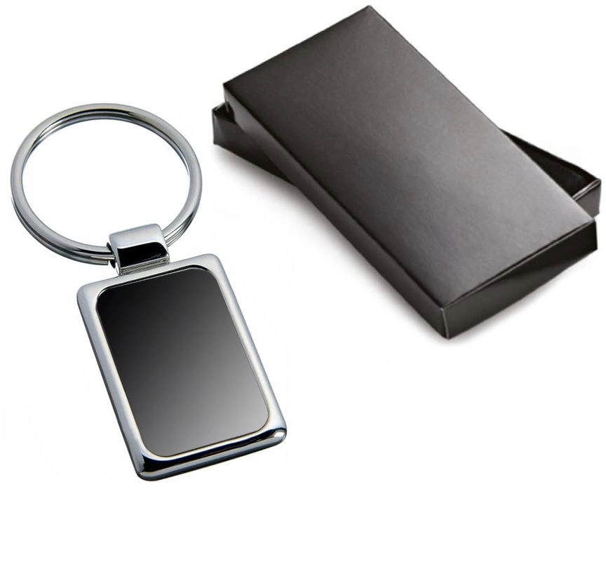 Брелок металлический Boks с чёрной вставкой фото 2