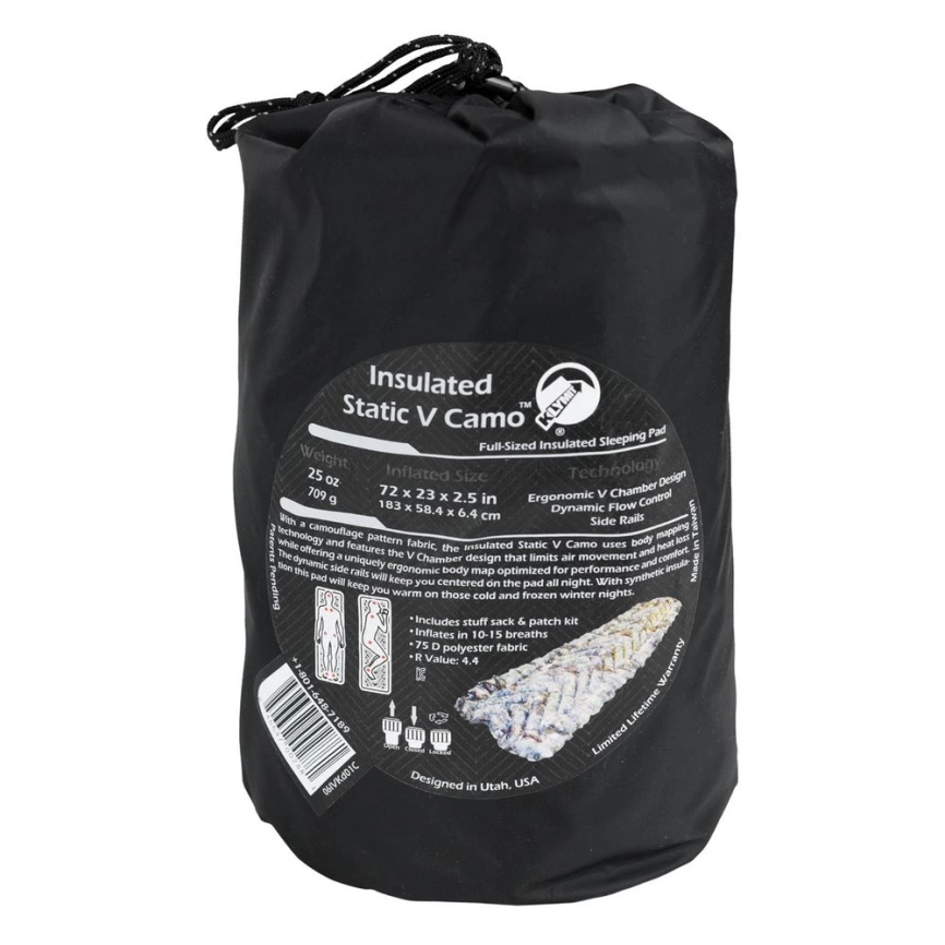 Надувной коврик Insulated Static V Camo, камуфляж фото 5