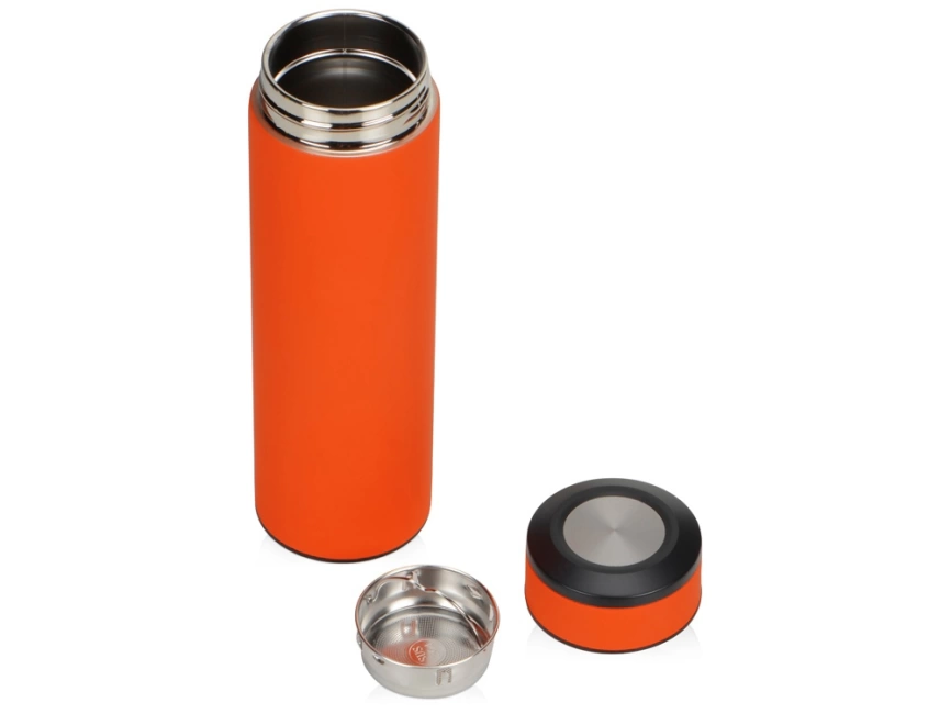 Термос Confident с покрытием soft-touch 420мл, оранжевый фото 2