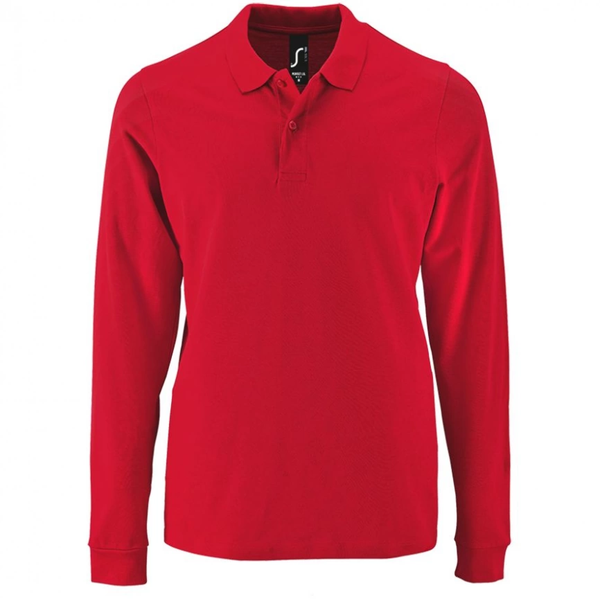 Рубашка поло мужская с длинным рукавом Perfect LSL Men красная, размер 3XL фото 6