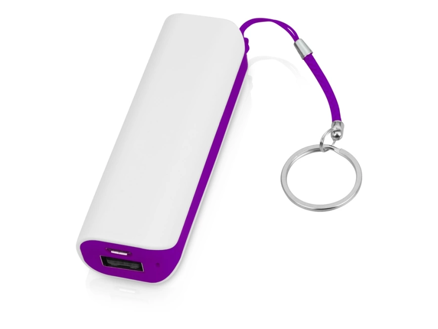 Портативное зарядное устройство (power bank) Basis, 2000 mAh, белый/фиолетовый фото 1