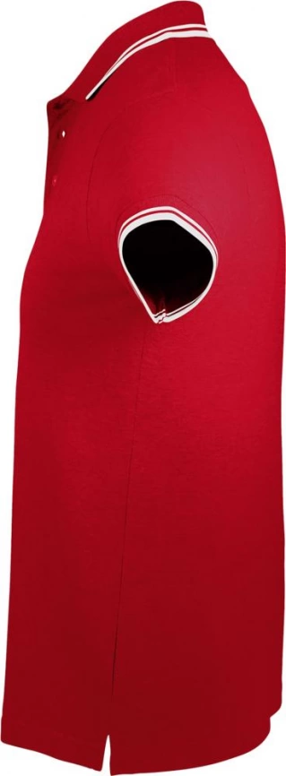 Рубашка поло мужская Pasadena Men 200 с контрастной отделкой красная с белым, размер S фото 3