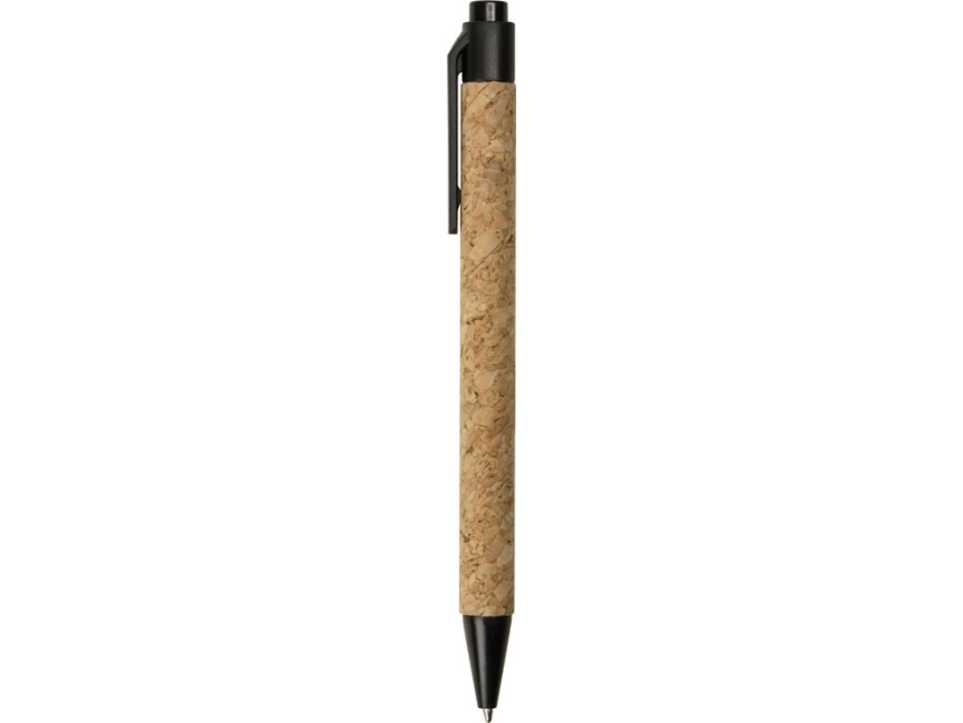 Ручка из пробки и переработанной пшеницы шариковая Evora, пробка/черный фото 3