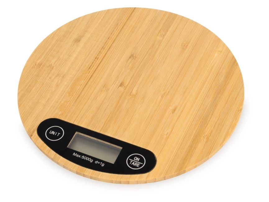 Бамбуковые кухонные весы Scale, натуральный фото 1