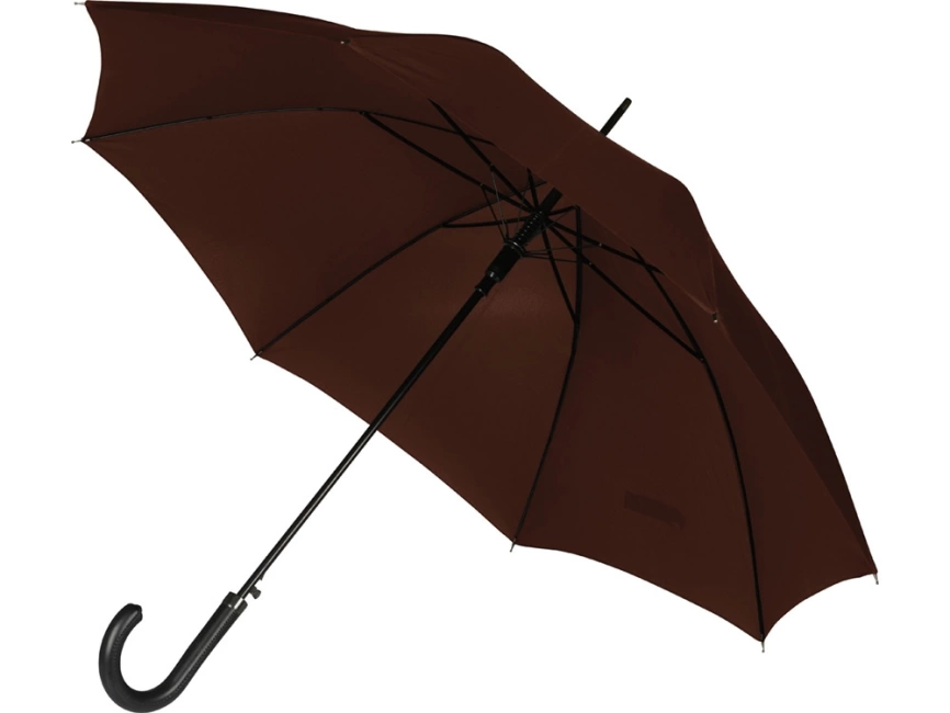 Зонт-трость полуавтоматический, коричневый фото 4