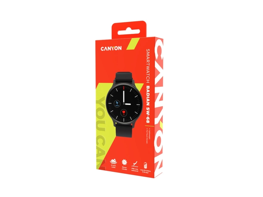 Смарт-часы Canyon SW-68  Badian, IP68, черный фото 4