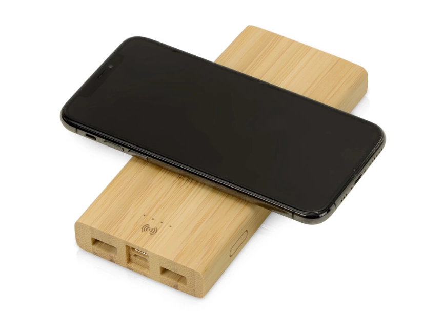 Внешний беспроводной аккумулятор из бамбука Bamboo Air, 10000 mAh фото 3