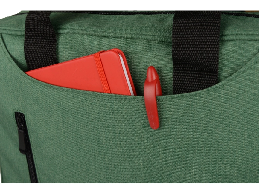 Сумка для ноутбука Wing с вертикальным наружным карманом, зеленый фото 3