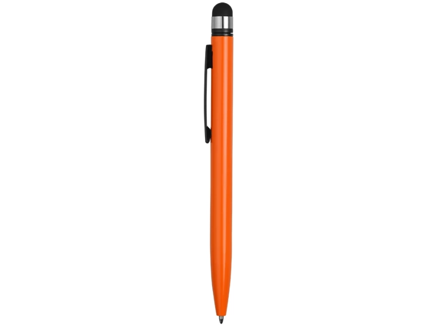 Ручка-стилус металлическая шариковая Poke, оранжевый/черный фото 3