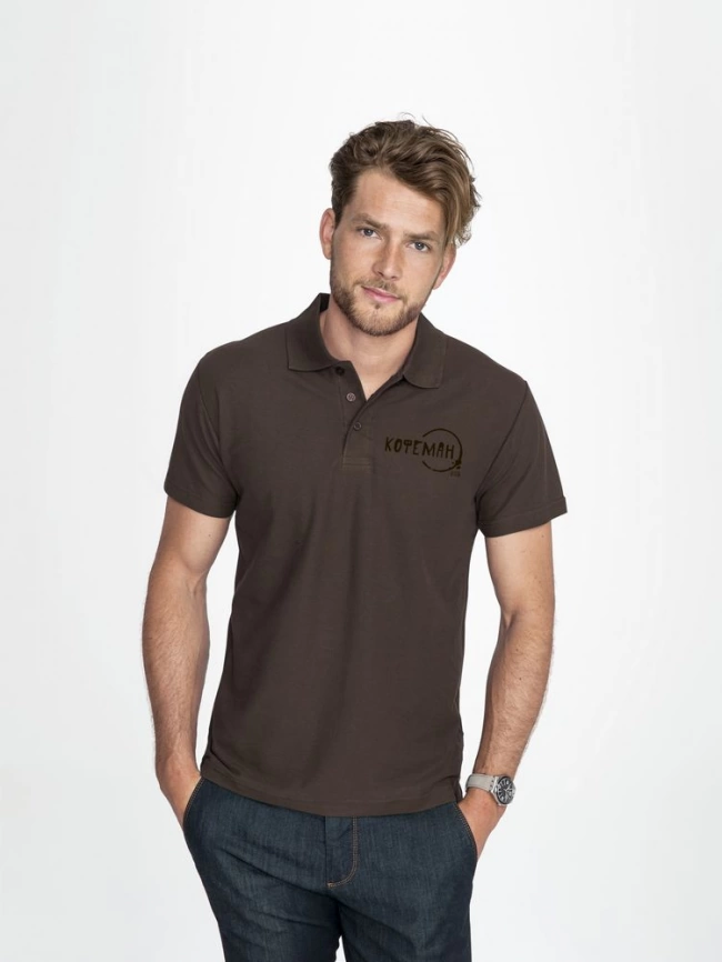 Рубашка поло «Кофеман», шоколадно-коричневая, размер L фото 3