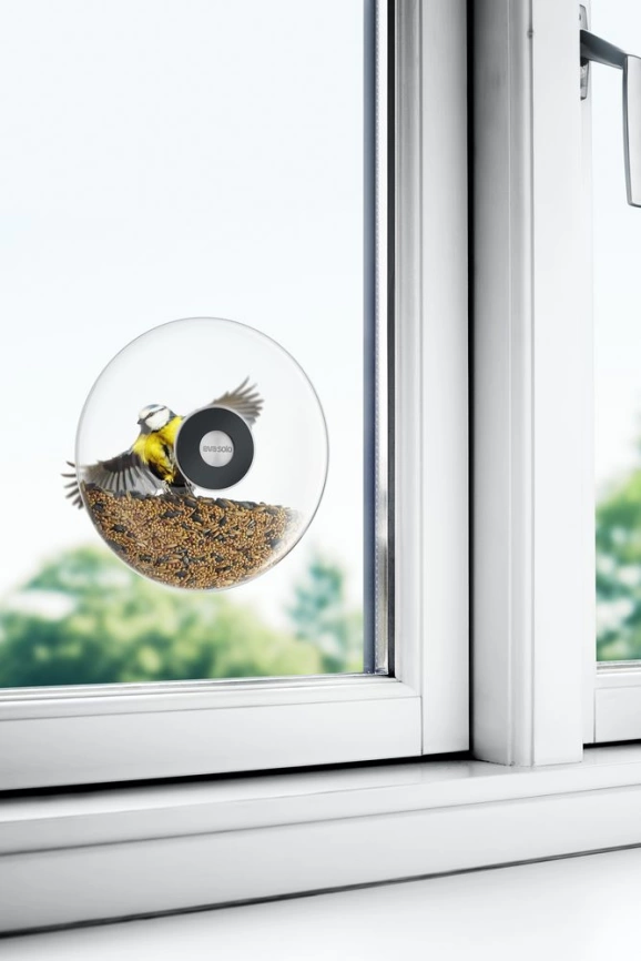 Кормушка для птиц Window Bird Feeder, прозрачная, большая фото 4