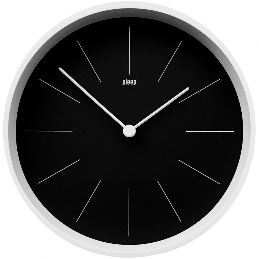 Часы настенные Neo, черные с белым фото 1