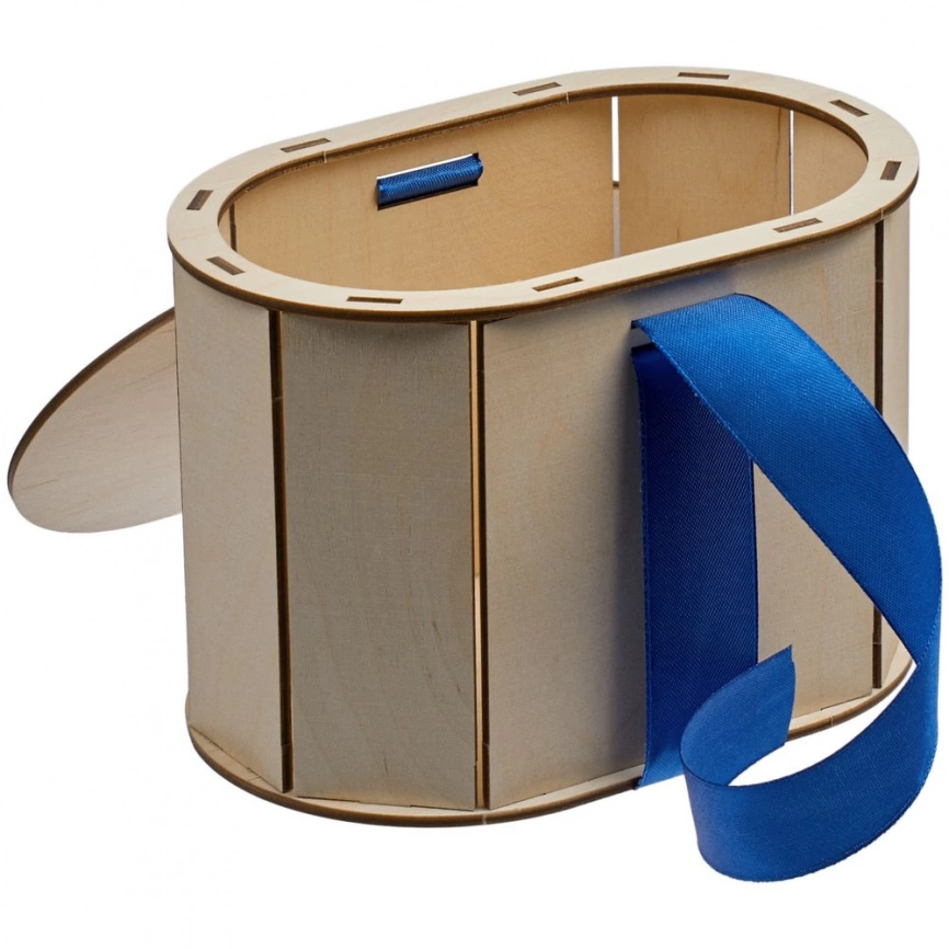 Коробка Drummer, овальная, с синей лентой фото 2