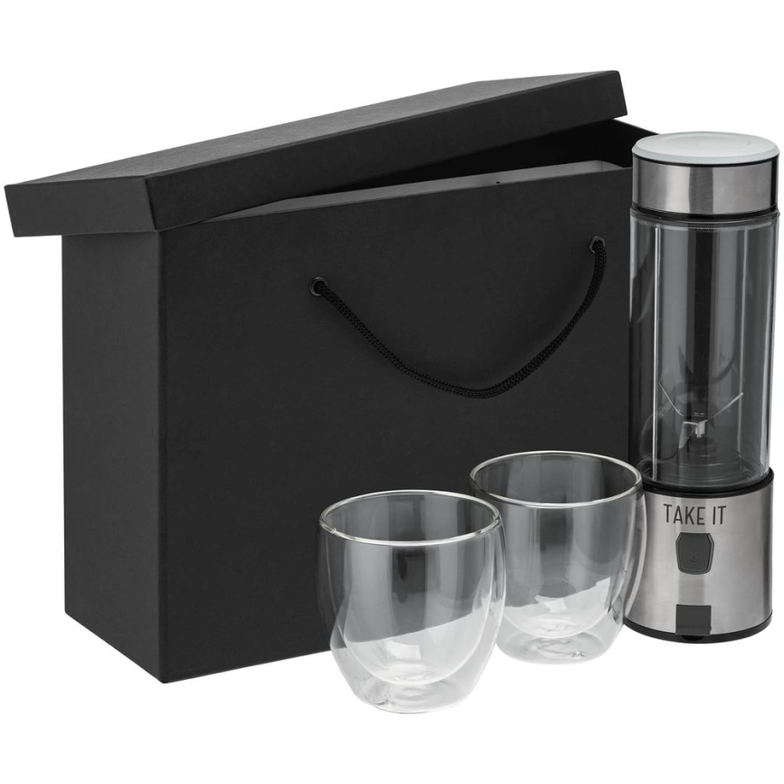 Коробка с веревочными ручками Wrap In, черная фото 3