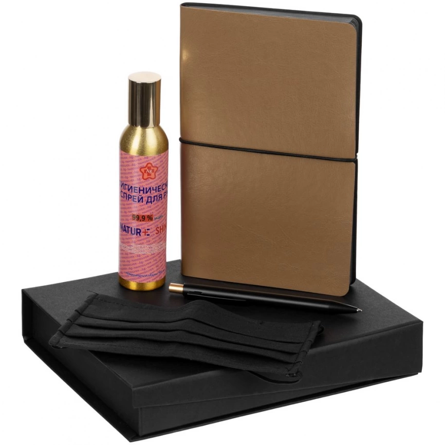 Набор Sanity с блокнотом и санитайзером, золотистый, размер M фото 1