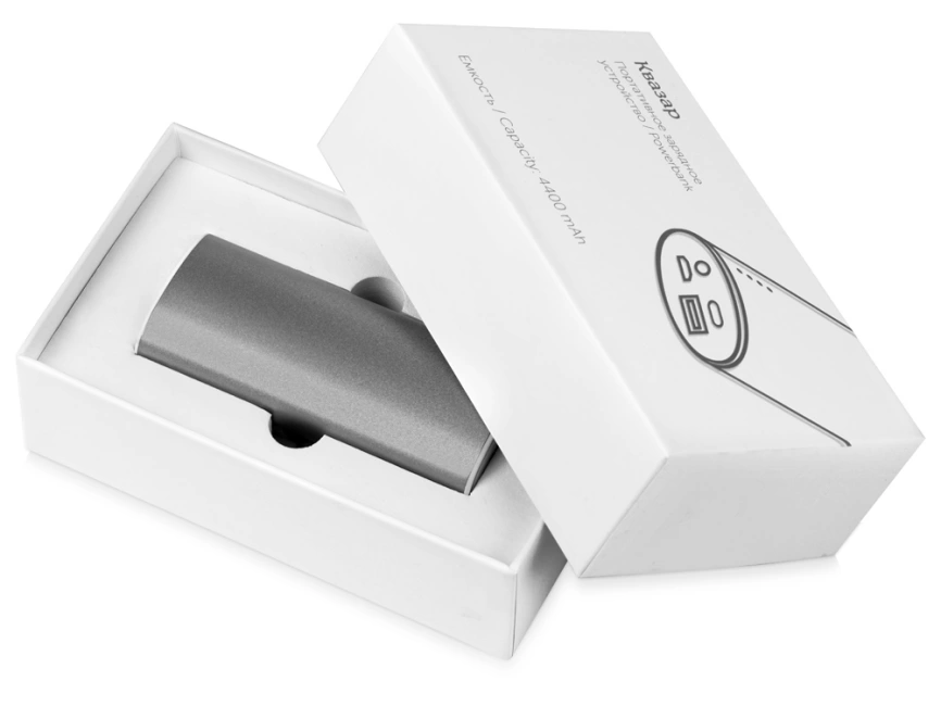 Портативное зарядное устройство Квазар, 4400 mAh, серебристый фото 6