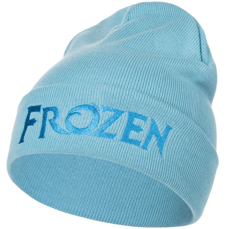 Шапка детская с вышивкой Frozen, голубая фото 1