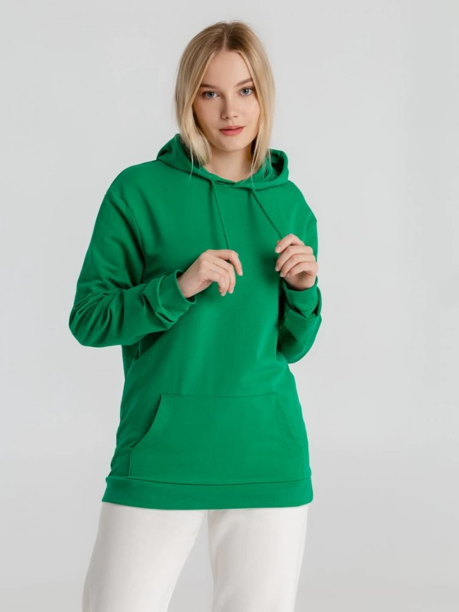 Толстовка с капюшоном унисекс Hoodie, зеленая, размер L фото 11