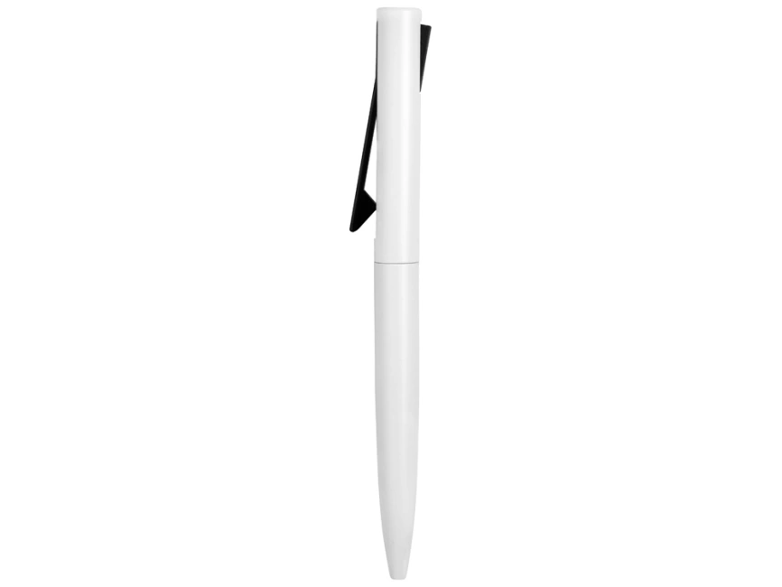Ручка металлическая шариковая Bevel, белый/черный фото 5
