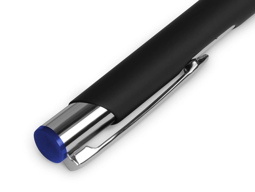 Ручка металлическая шариковая Legend Mirror Gum софт-тач с цветным слоем, черный / синий фото 3