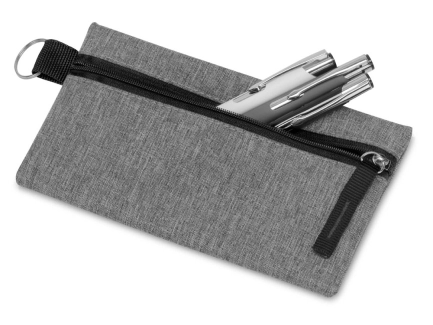 Универсальный пенал из переработанного полиэстера RPET Holder, серый/черный фото 2