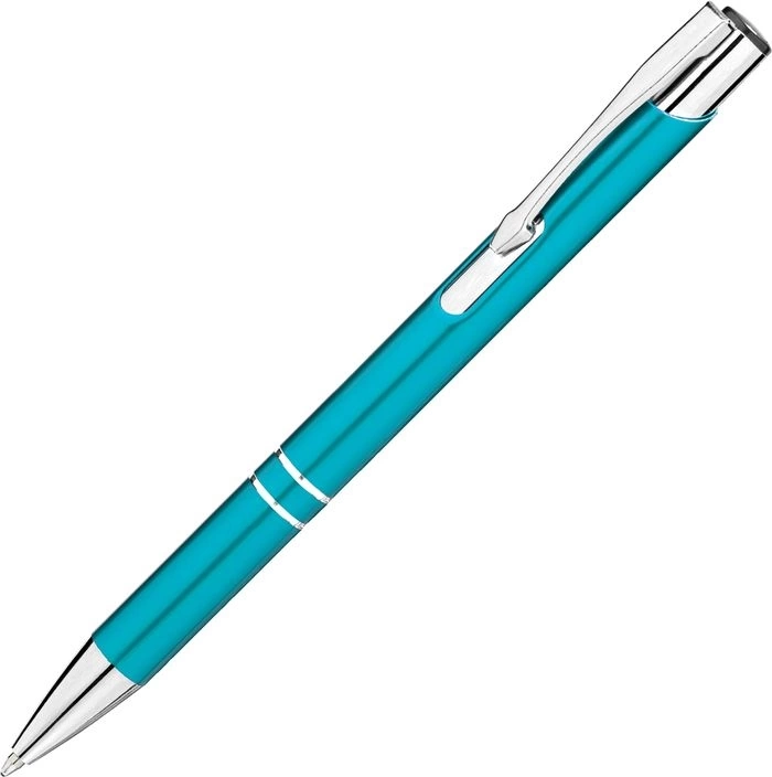 Ручка металлическая KOSKO, бирюзовая с серебристым фото 2