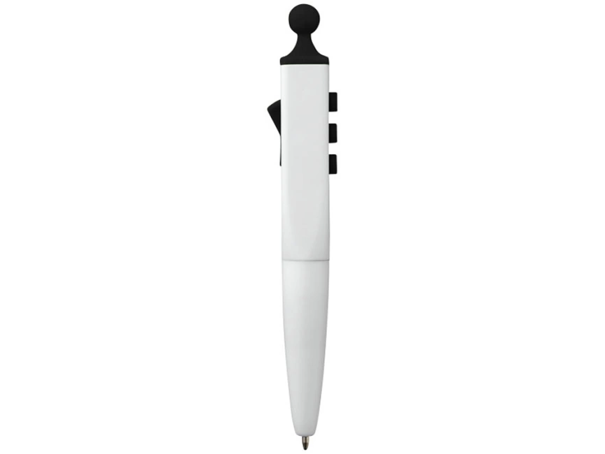 Ручка шариковая Clic Pen, белая с черным фото 3