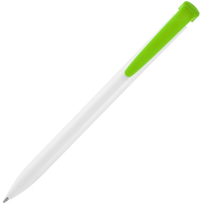 Ручка шариковая Favorite, белая с зеленым фото 3