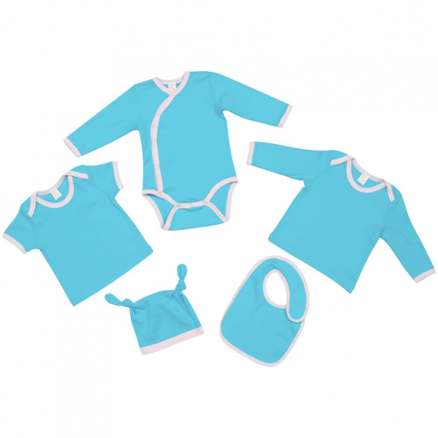 Футболка детская с длинным рукавом Baby Prime, бирюзовая с розовым, 80 см фото 2