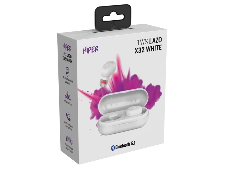 Наушники HIPER TWS Lazo X32 White (HTW-LX32) Bluetooth 5.1 гарнитура, Белый фото 5