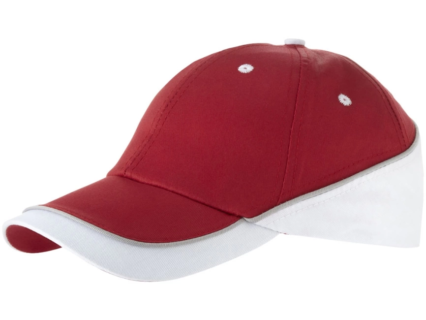 Бейсболка Draw 6-ти панельная, красный/белый фото 1